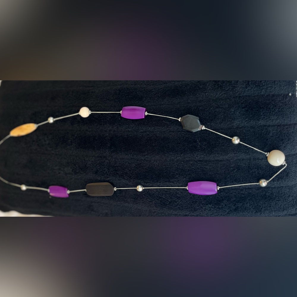 Geometric Multi Strand Statement Necklace - Picture 5 of 6